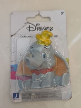 Disney Gray Dumbo Figure with Yellow Hat and Orange Ears